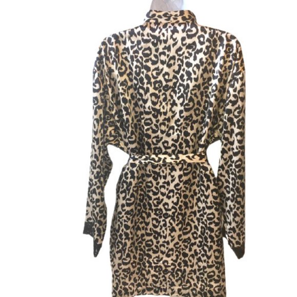 Intimate Essentials Robe Leopard Animal Print Large - Picture 3 of 6